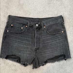 Levi’s 501 button front size 30 charcoal jean shorts